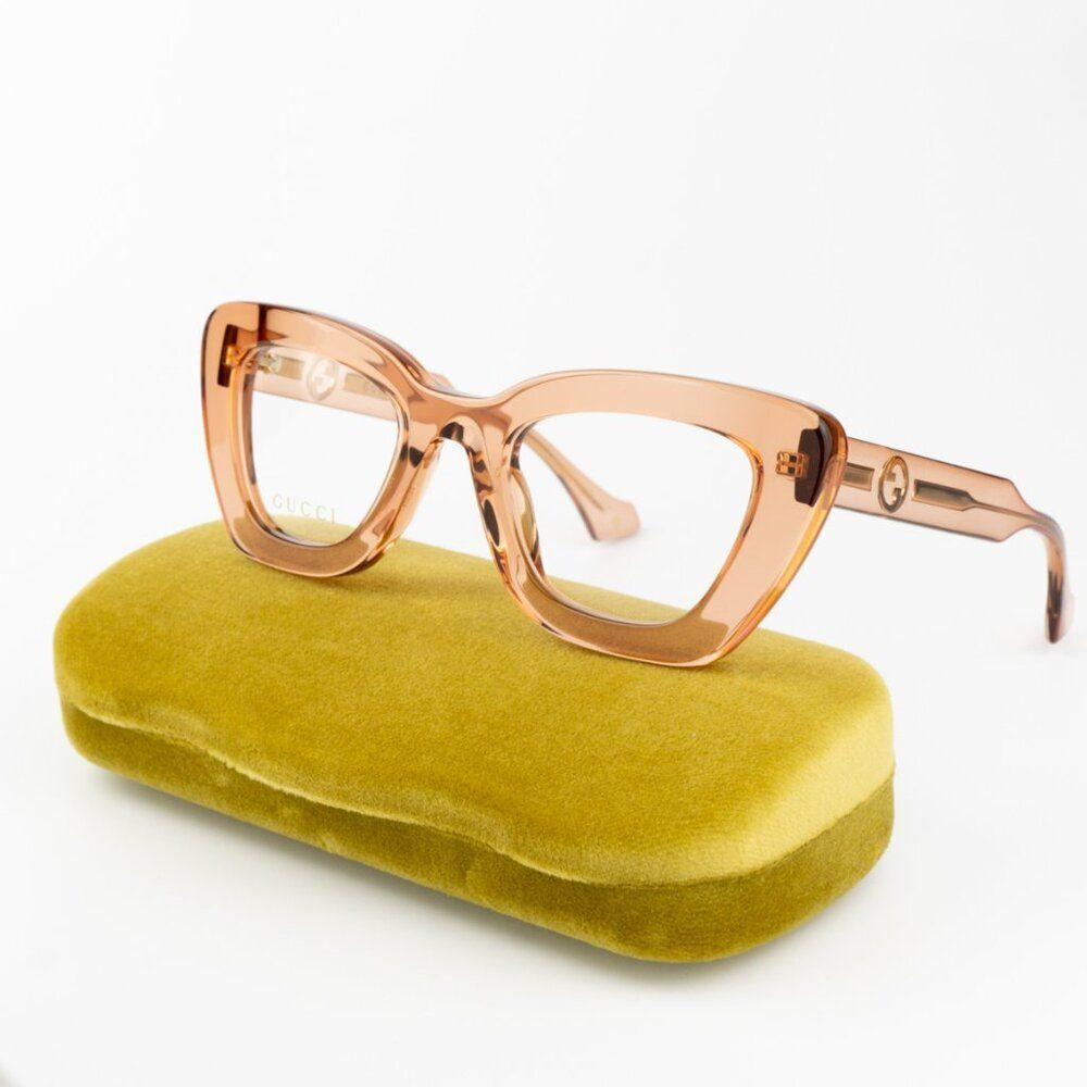 NEW Gucci GG1555O 004 Brown Women Cat Eye Eyeglasses GG 1555O